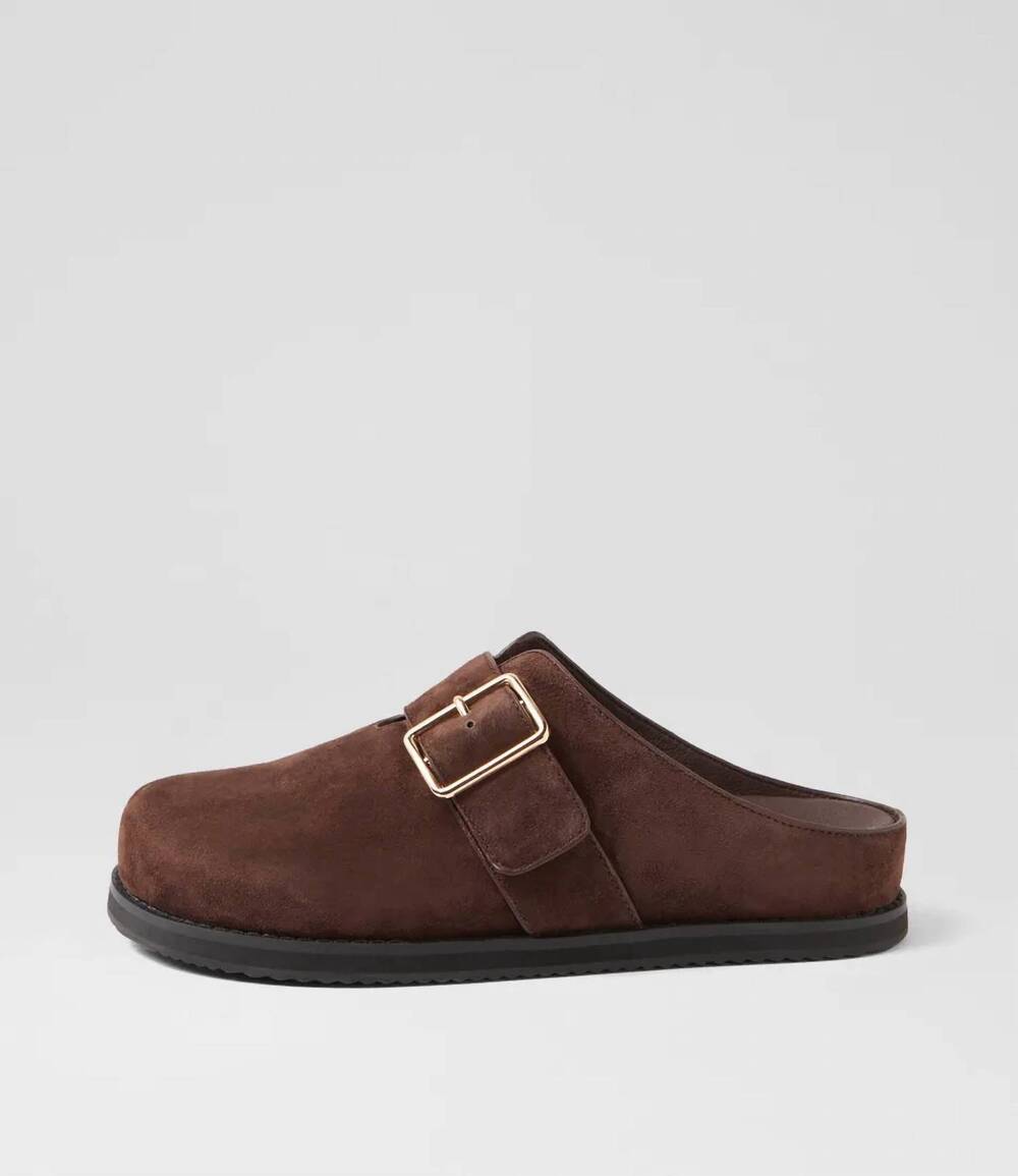 NEW ZIERA women's moris w flat shoes in chocolate suede